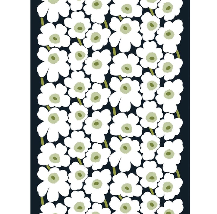 Pieni Unikko fabric - black-white-green - Marimekko