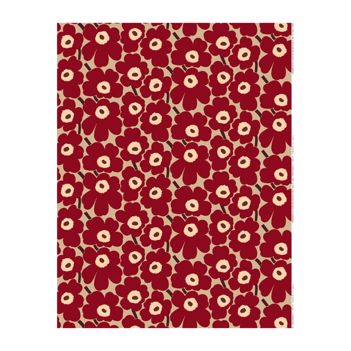 Pieni Unikko fabric - Burgundy-beige-brown - Marimekko