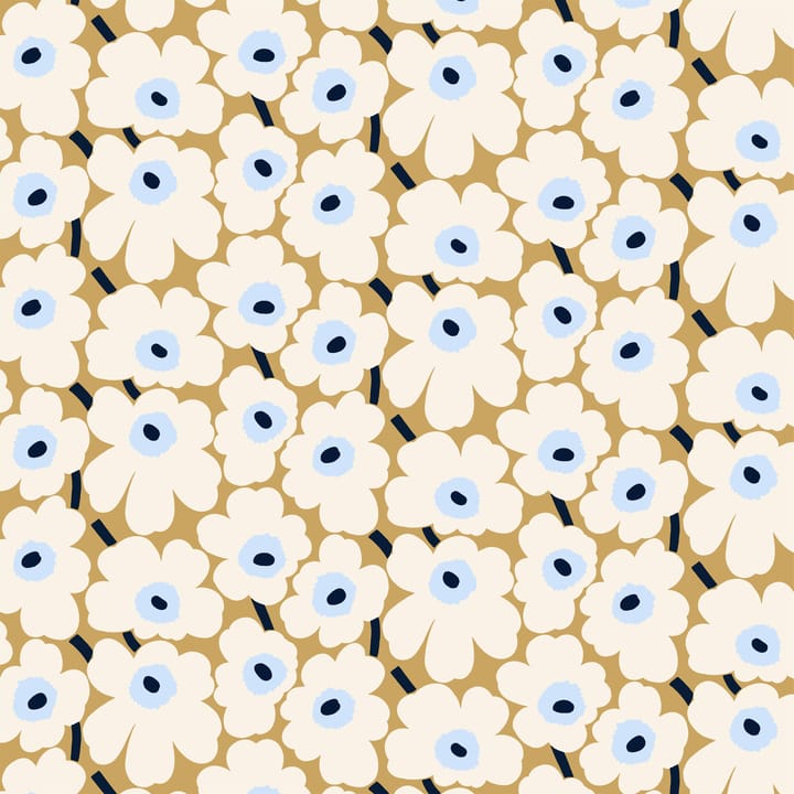 Pieni Unikko fabric cotton - beige-offwhite-blue - Marimekko