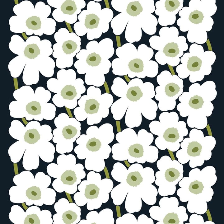 Pieni Unikko fabric cotton, black-white-green Marimekko