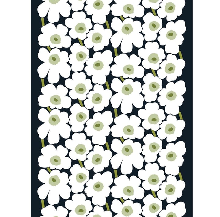 Pieni Unikko fabric cotton, black-white-green Marimekko