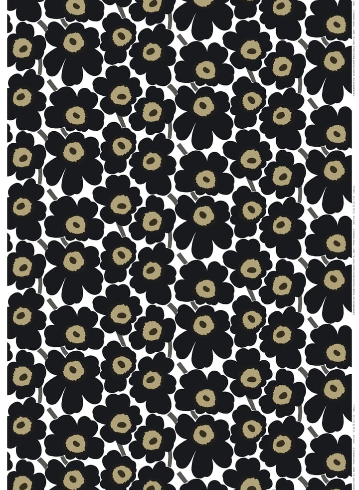 Pieni Unikko fabric cotton - black - Marimekko