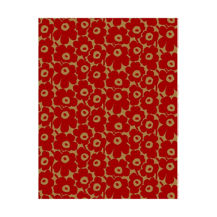 Pieni Unikko fabric cotton - Brown-red - Marimekko
