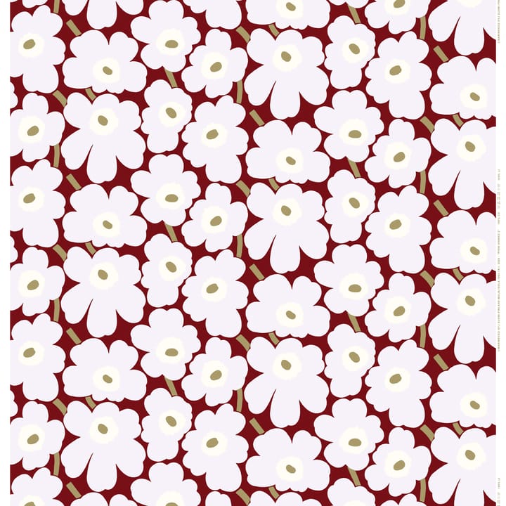 Pieni Unikko fabric cotton - dark red-light grey-natural white - Marimekko