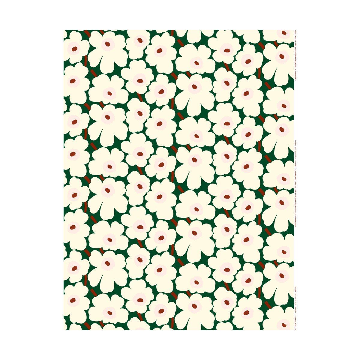 Marimekko Pieni Unikko fabric cotton Green