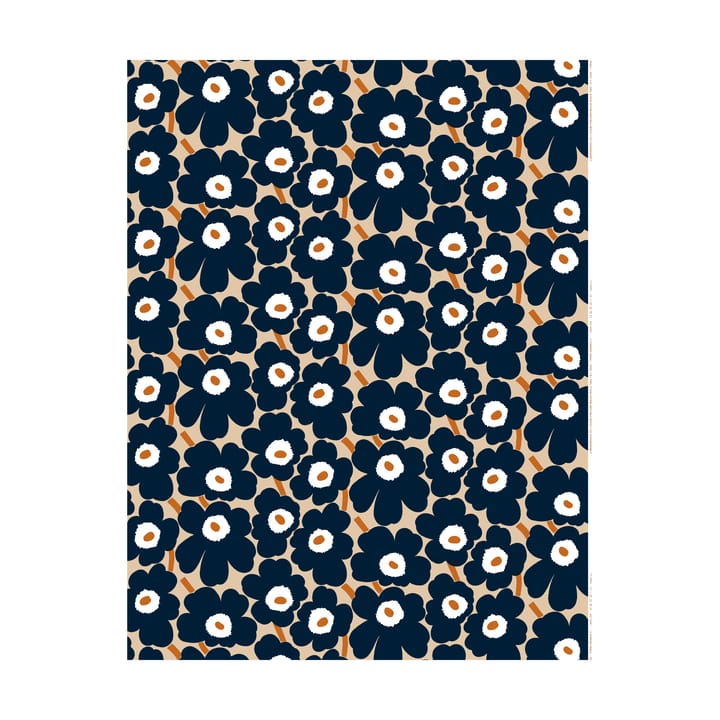 Pieni Unikko fabric cotton, Light brown-coal-tile Marimekko