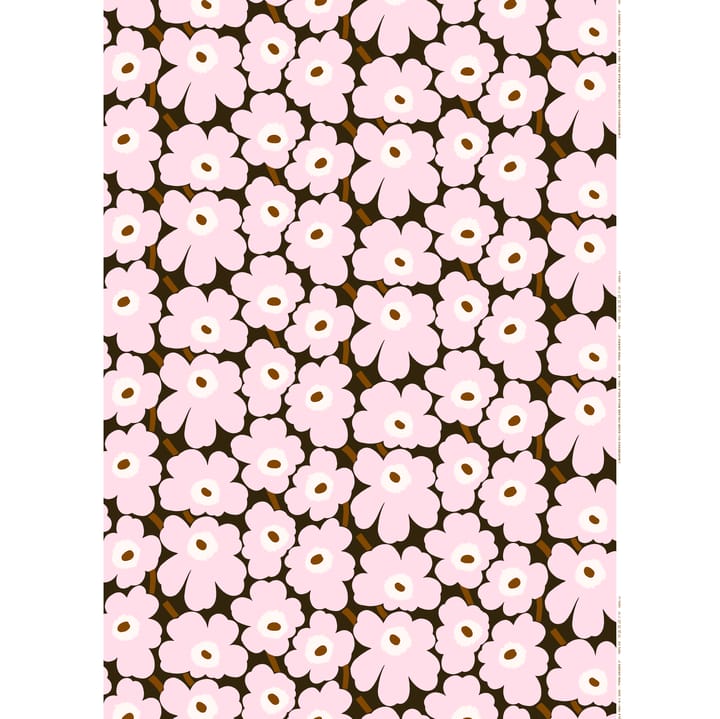Pieni Unikko fabric cotton - pink-brown - Marimekko