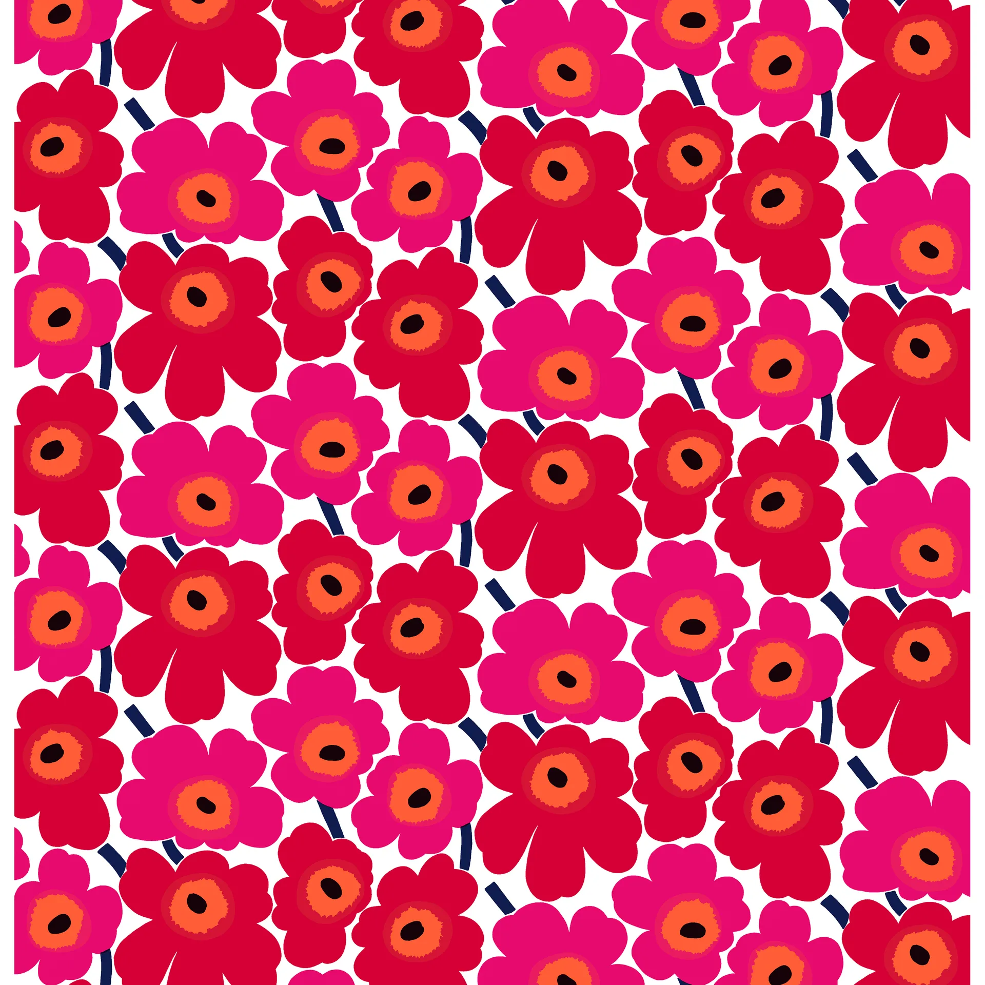 Pieni Unikko fabric cotton, red Marimekko