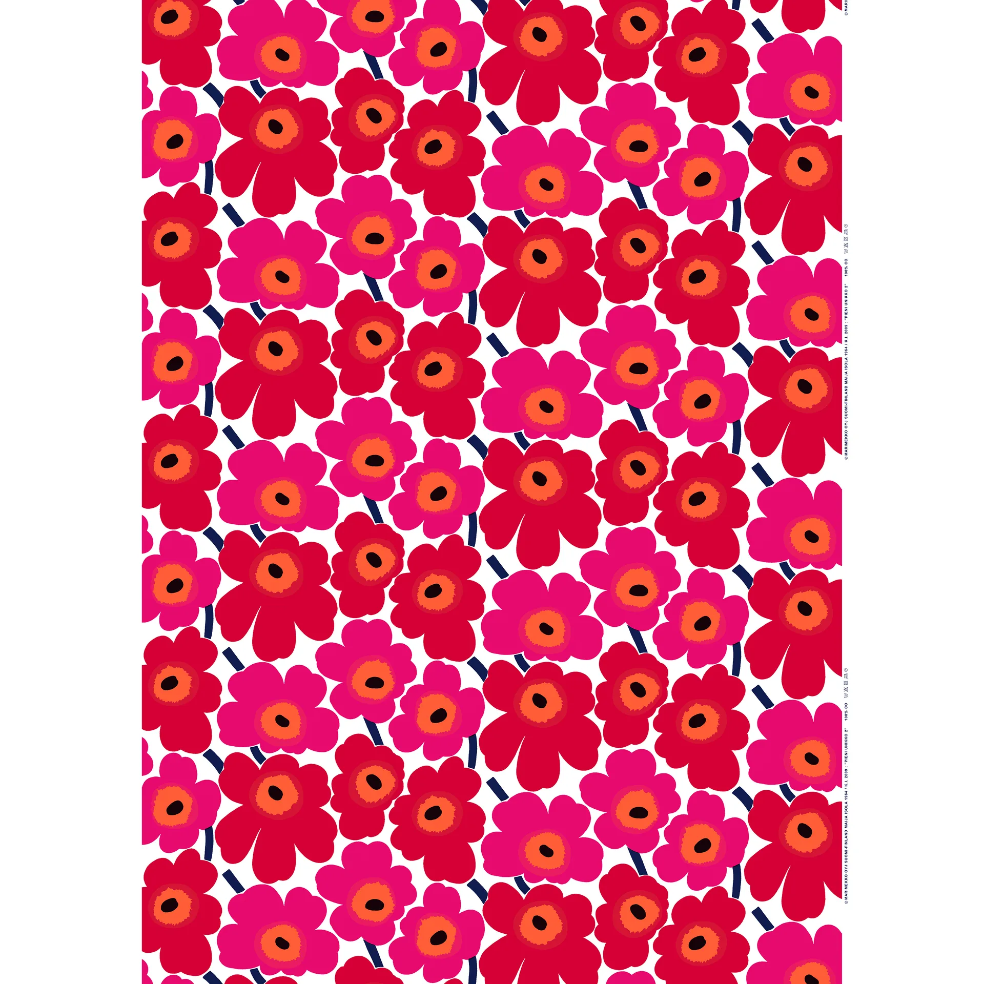 Pieni Unikko fabric cotton, red Marimekko