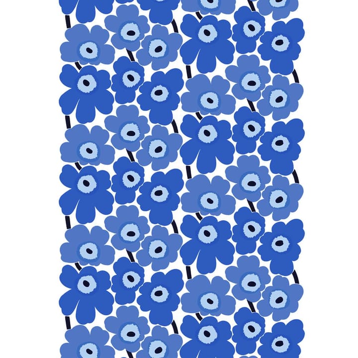 Pieni Unikko fabric cotton, white-blue Marimekko
