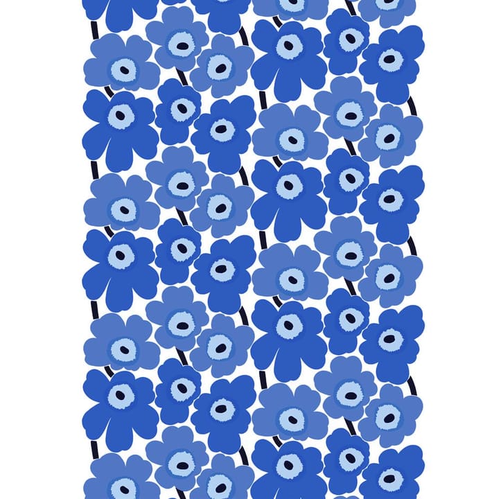 Pieni Unikko fabric cotton - white-blue - Marimekko