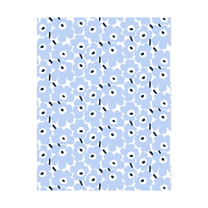 Pieni Unikko fabric cotton - White-light blue-dark blue - Marimekko