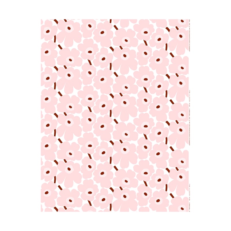 Marimekko Pieni Unikko fabric cotton White-pink-chestnut