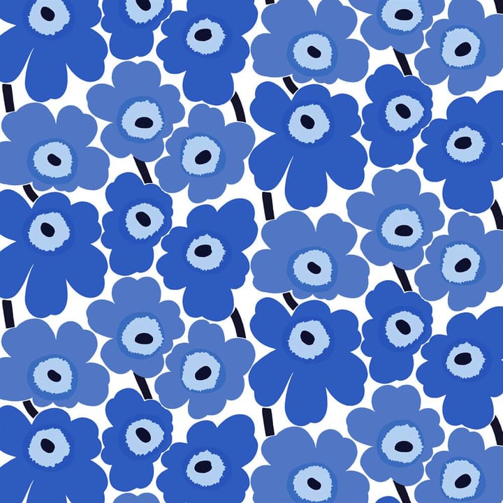 Pieni Unikko fabric - white-blue - Marimekko