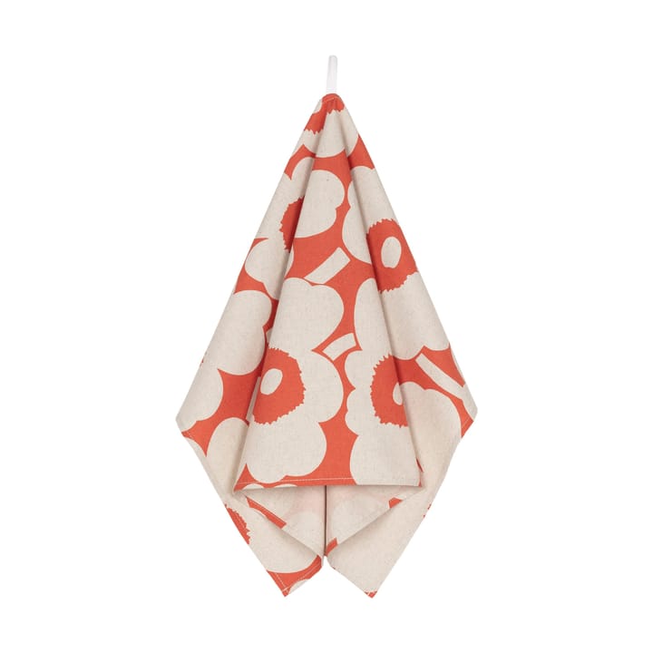 Pieni Unikko kitchen towel cotton-linnen 43x70 cm - Orange-linen - Marimekko