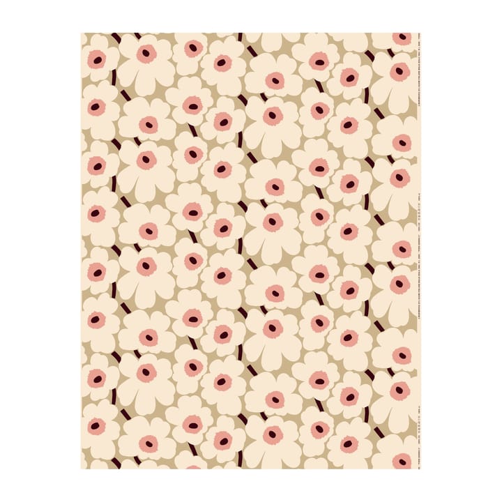 Pieni Unikko oilcloth, beige-cotton-pink Marimekko