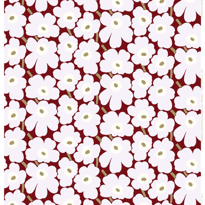 Pieni Unikko oilcloth - dark red-light grey-natural white - Marimekko