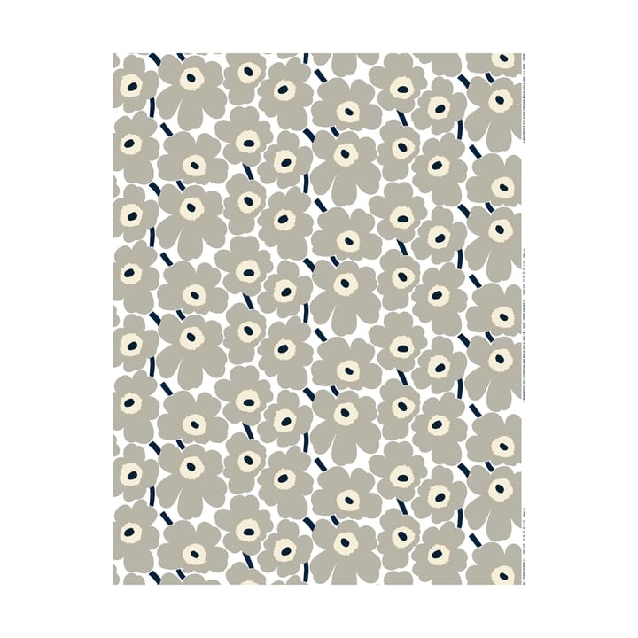 Pieni Unikko oilcloth, White-grey-sand-dark blue Marimekko