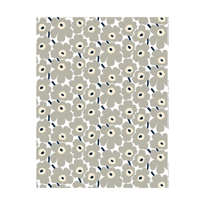 Pieni Unikko oilcloth - White-grey-sand-dark blue - Marimekko