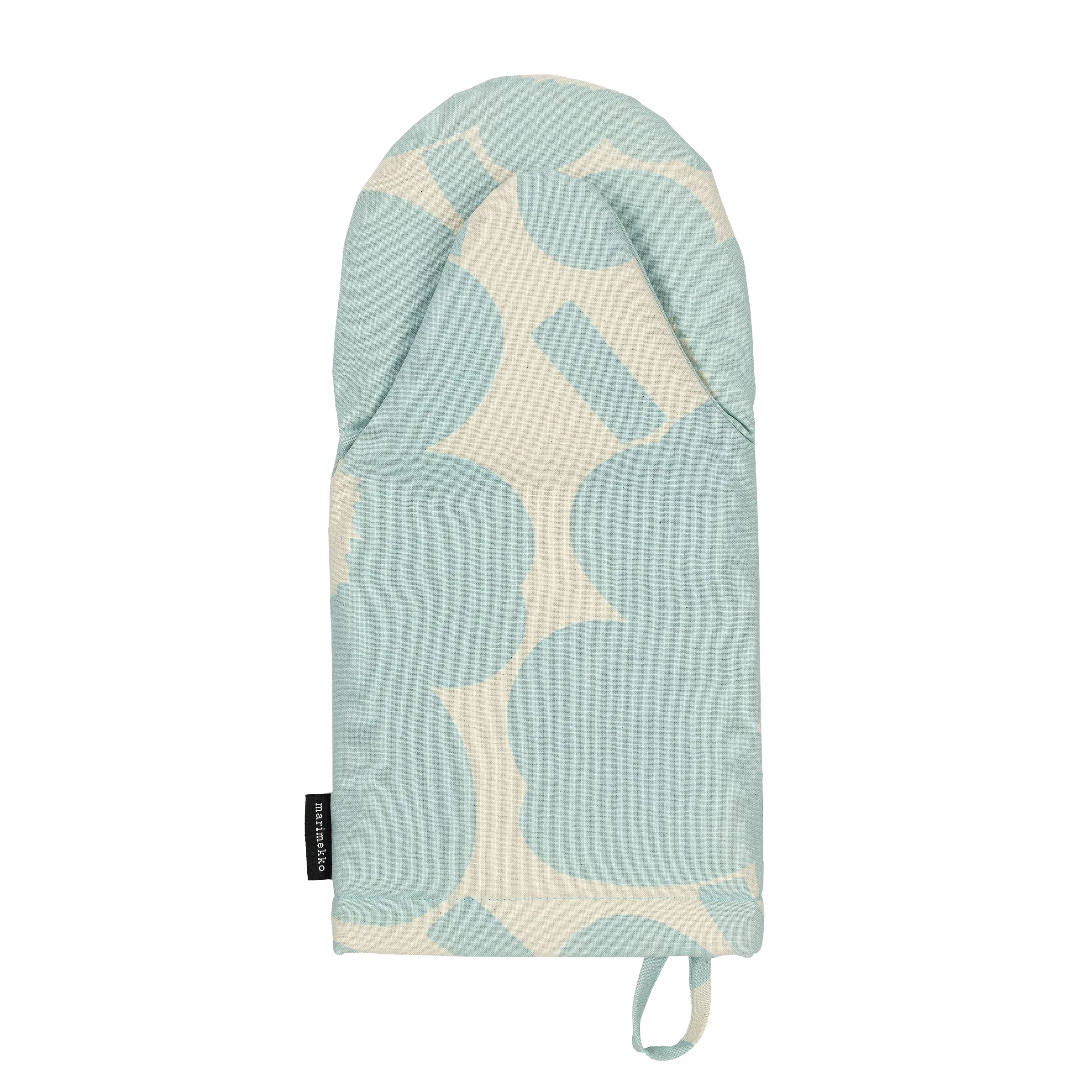 Pieni Unikko oven glove, Off white-light blue