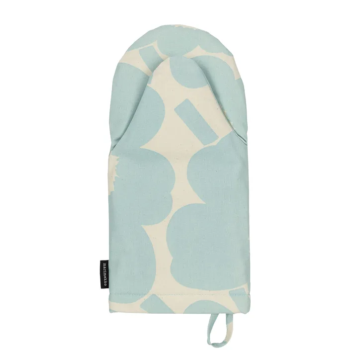 Pieni Unikko oven glove, Off white-light blue