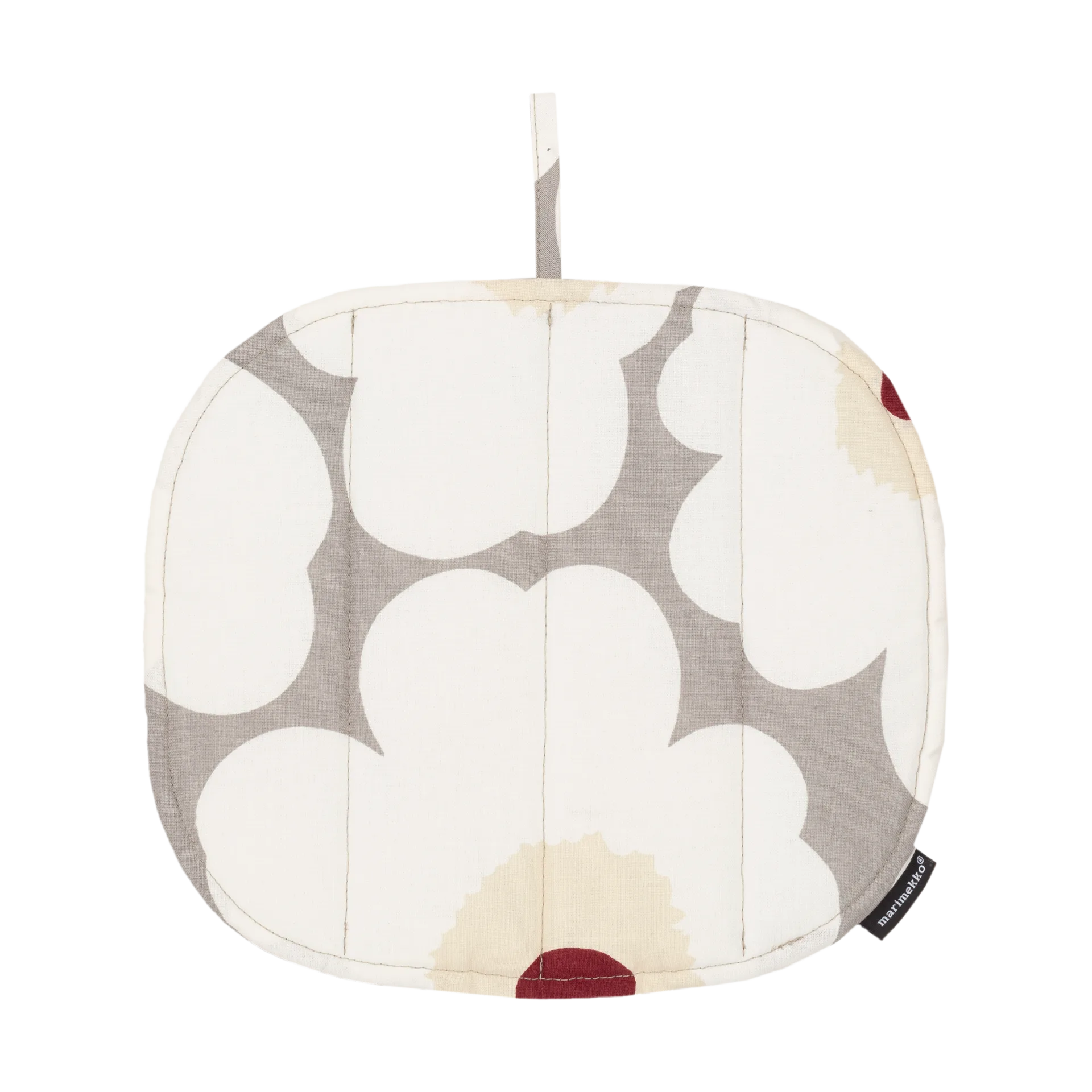 Pieni Unikko oven mitt 22x25 cm, L. grey-white-d. red-yellow Marimekko