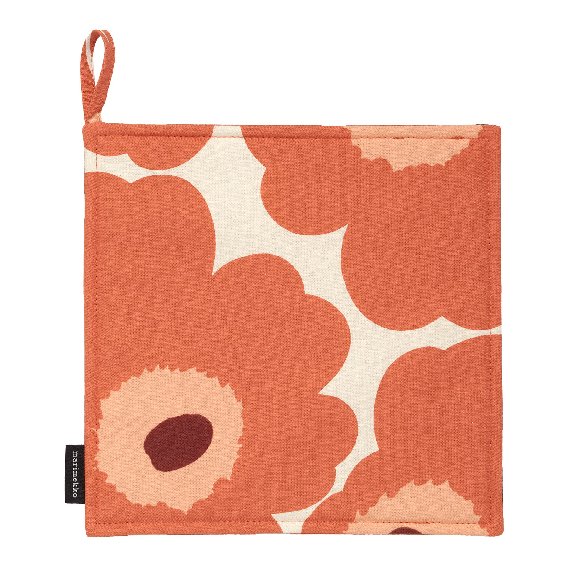 Pieni Unikko pot holder 21,5x21,5 cm, Beige-orange-brown Marimekko