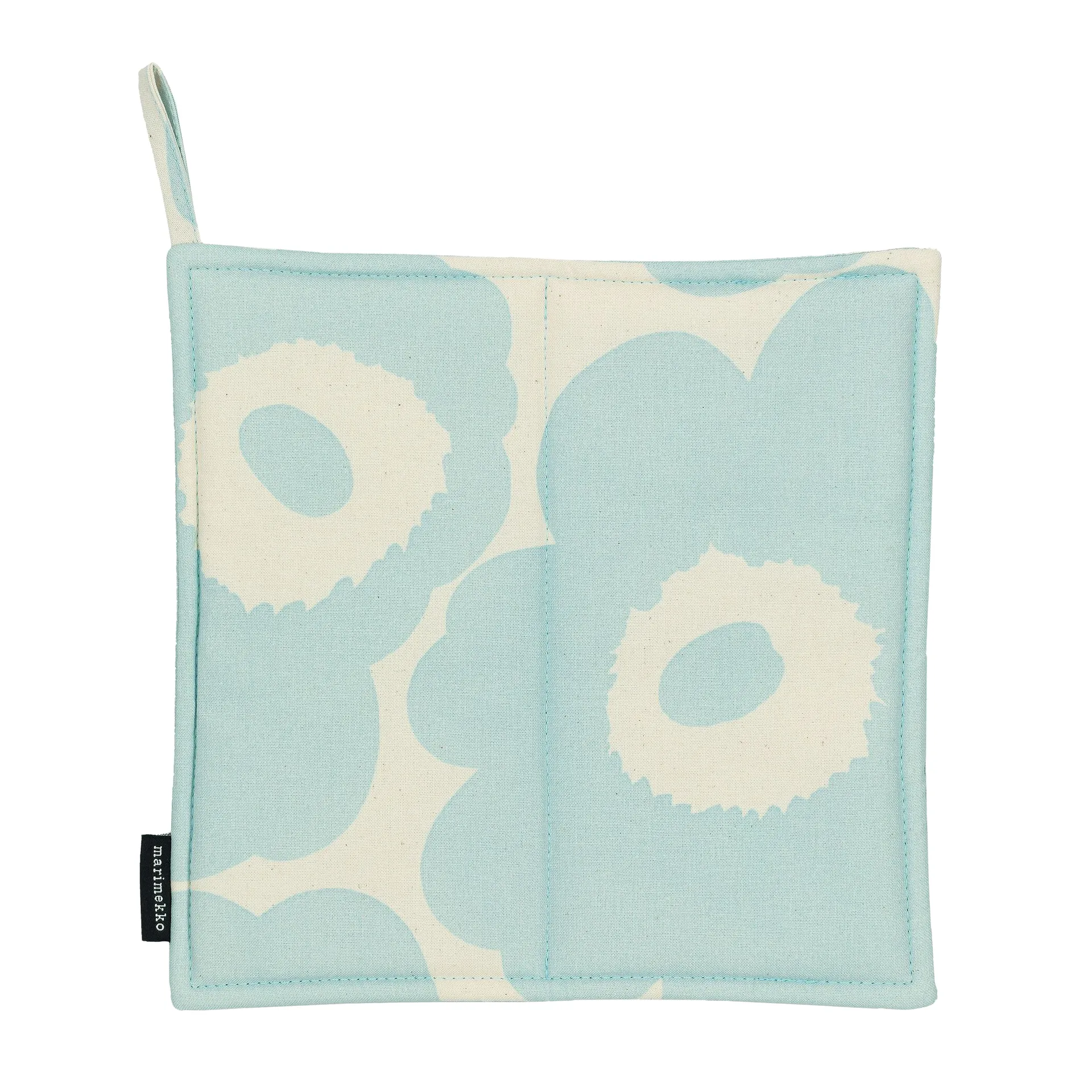 Pieni Unikko pot holder 21,5x21,5 cm, Off white-light blue Marimekko
