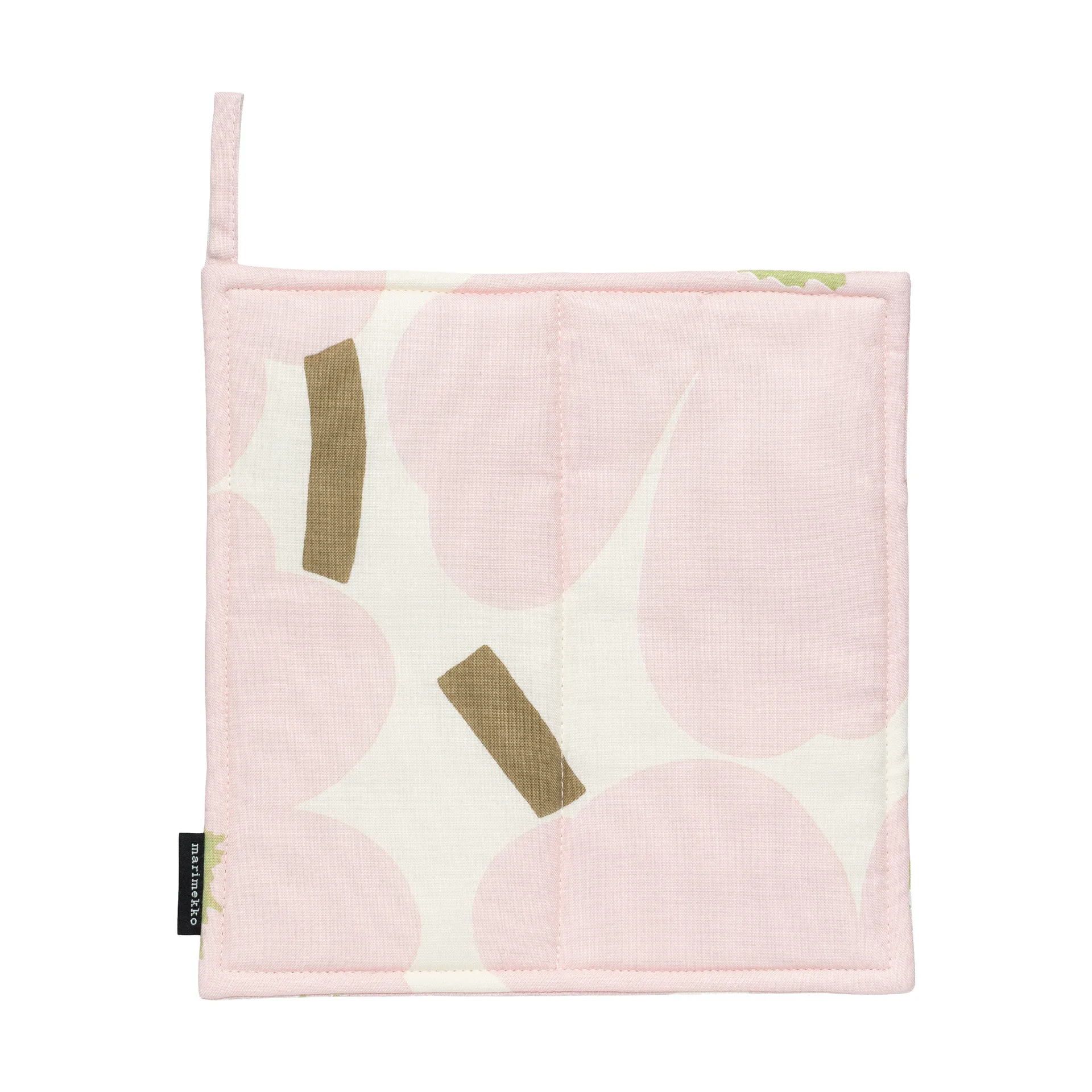 Pieni Unikko pot holder 21,5x21,5 cm, Off white-pink-pear-sand Marimekko