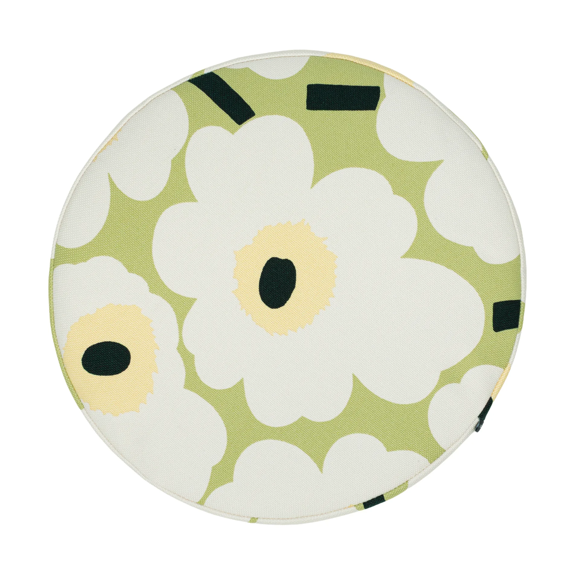 Pieni Unikko seat cushion, Pear, off-white, melon, Ø35 cm Marimekko