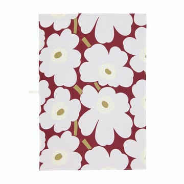 Pieni Unikko tea towel - dark red-light grey-off white - Marimekko