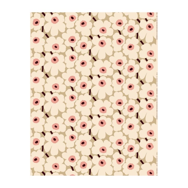 Pieni Unikko wax tablecloth - beige-cotton-pink - Marimekko