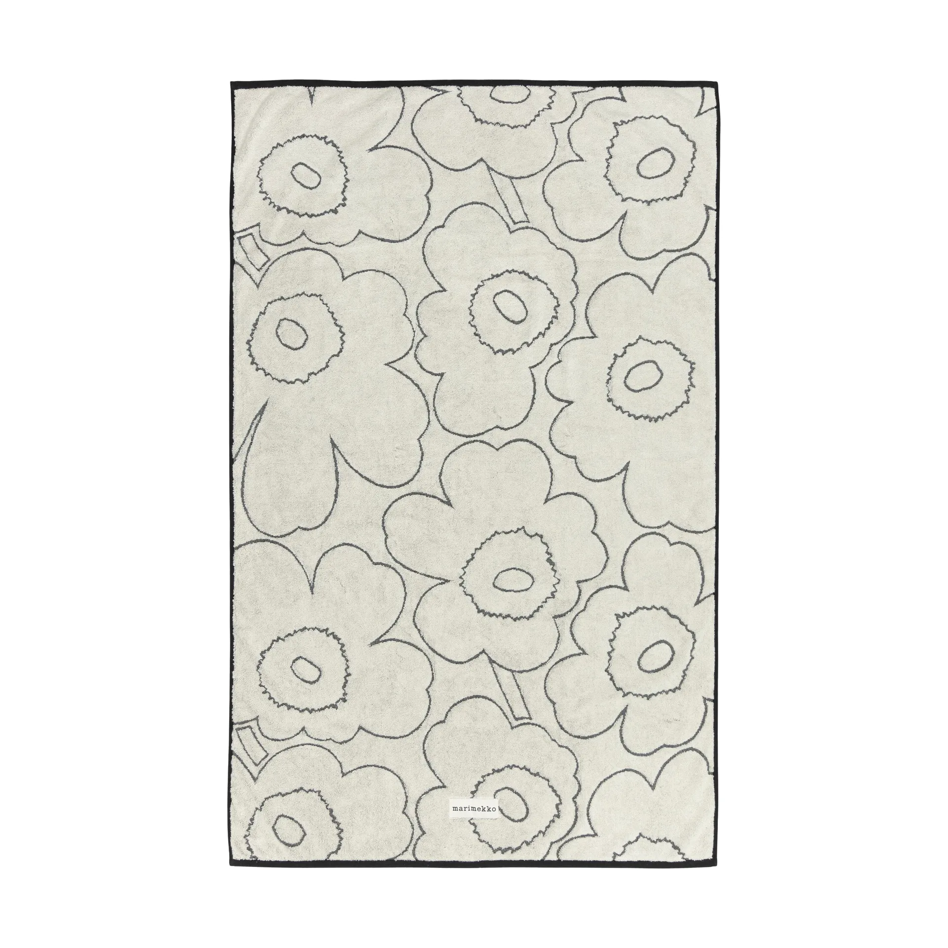 Piirto Unikko bath towel 100x160 cm, Ivory-black Marimekko
