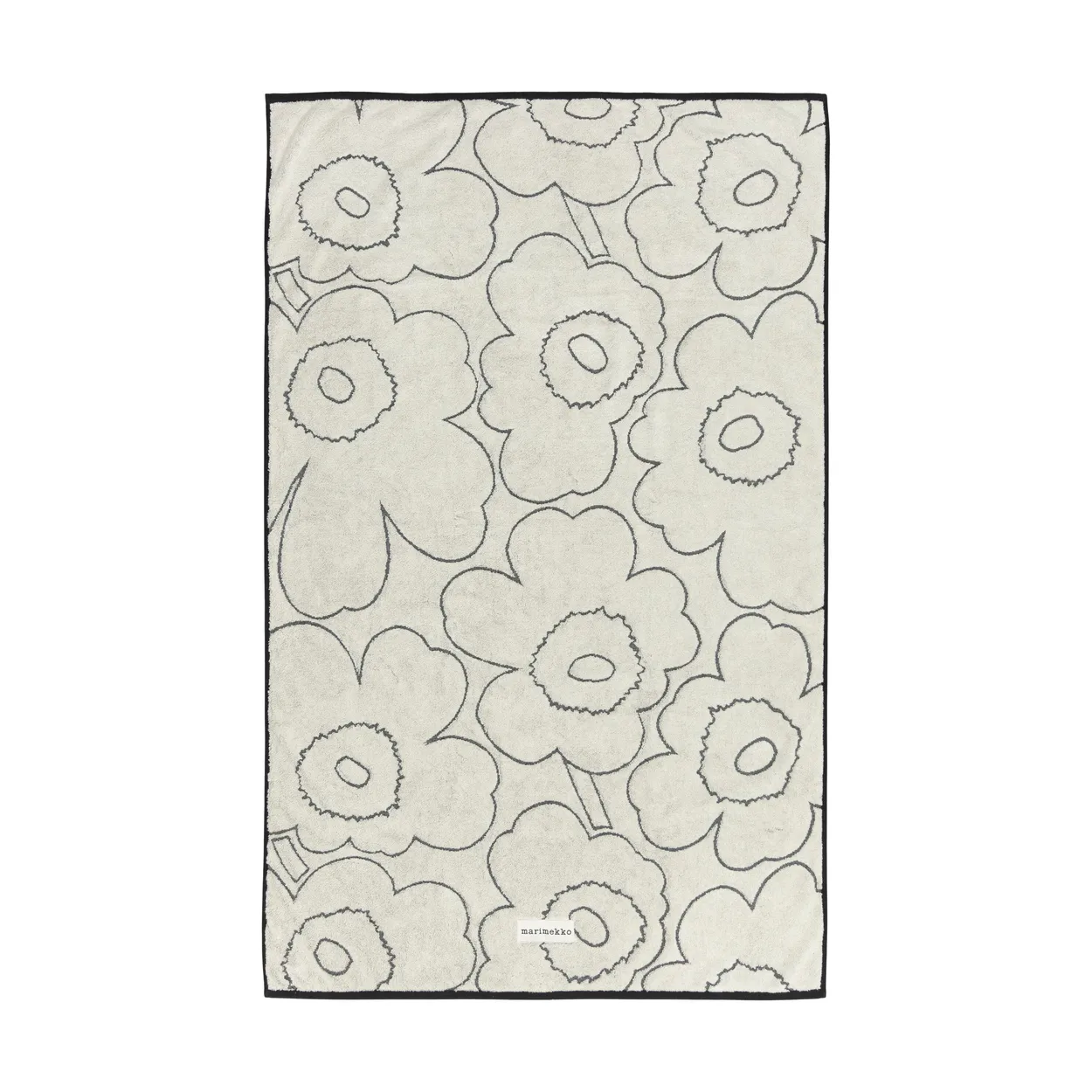 Marimekko Piirto Unikko bath towel 100x160 cm Ivory-black