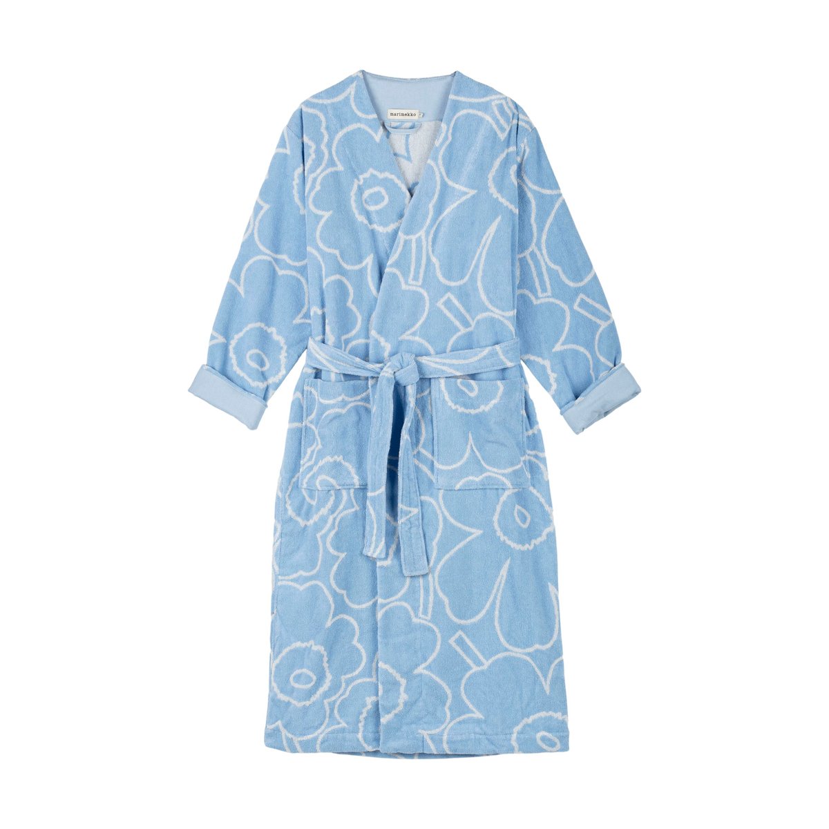Marimekko Piirto Unikko bathrobe blue M | Scandinavian Design | Dressing gowns & bath robes | Blue
