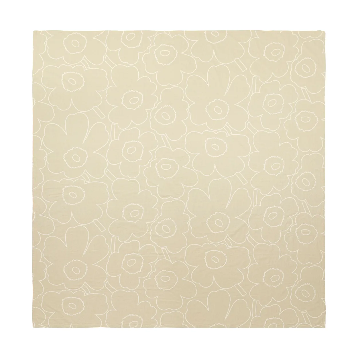 Marimekko Piirto Unikko bedspread 260x260 cm Ecru | Scandinavian Design | Bedspreads & throws | Beige