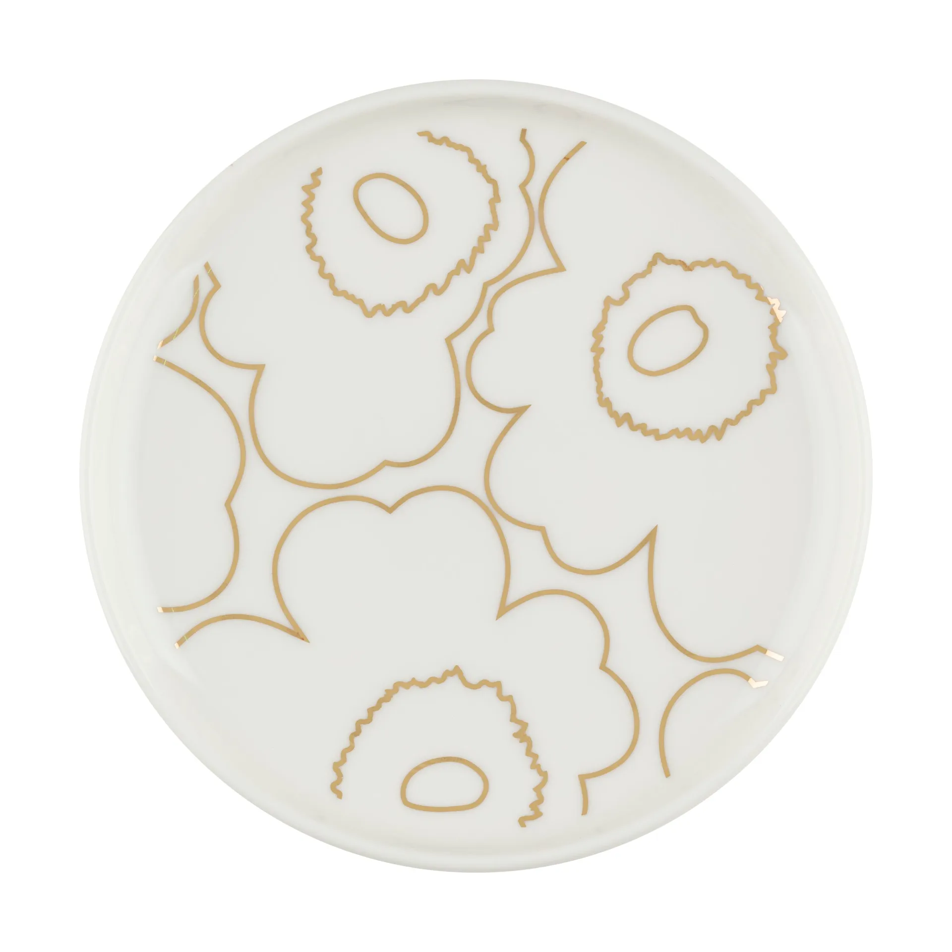 Piirto Unikko Oiva plate Ø13.5 cm, White-gold Marimekko