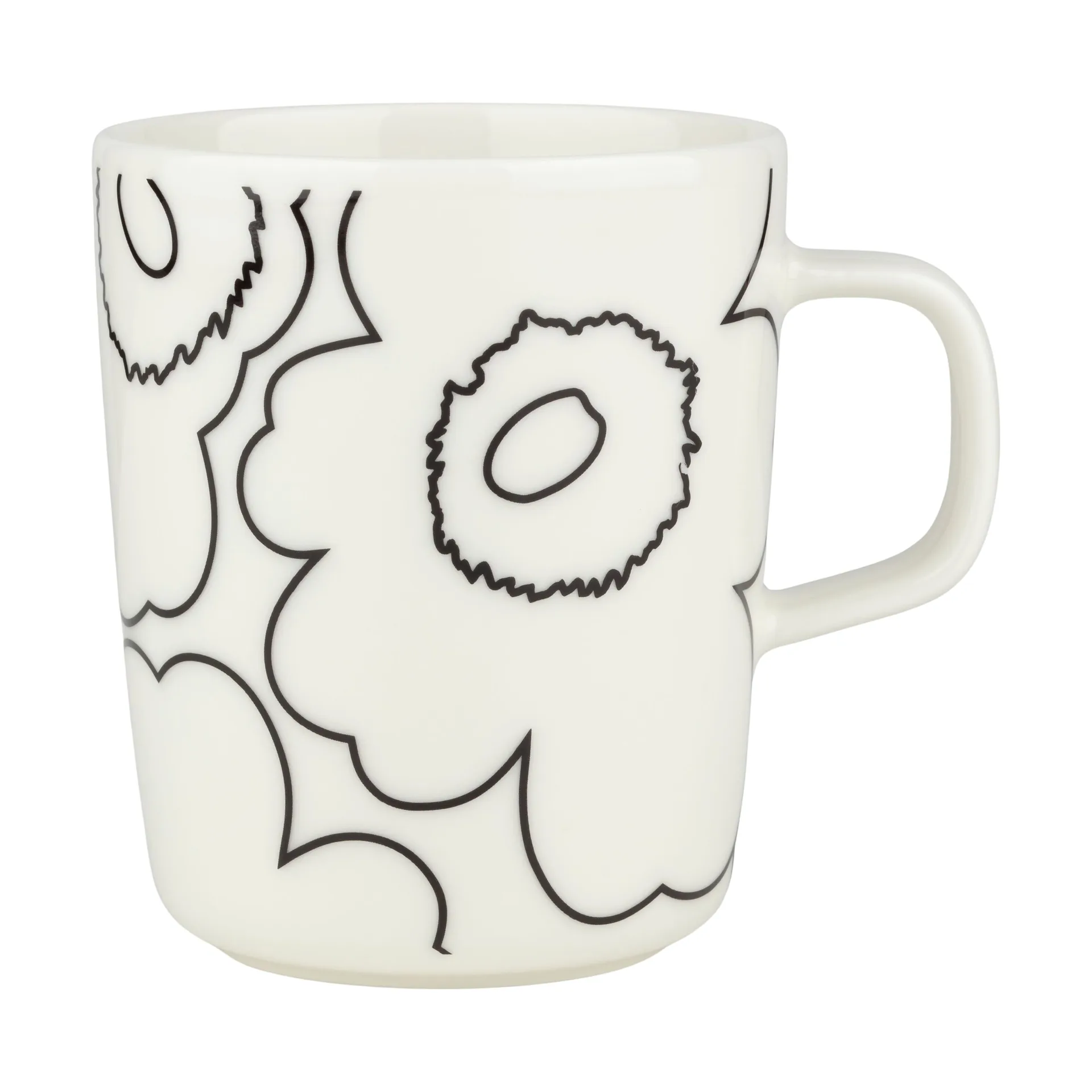 Piirto Unikko Oivo mug 2.5 dl, White-black Marimekko