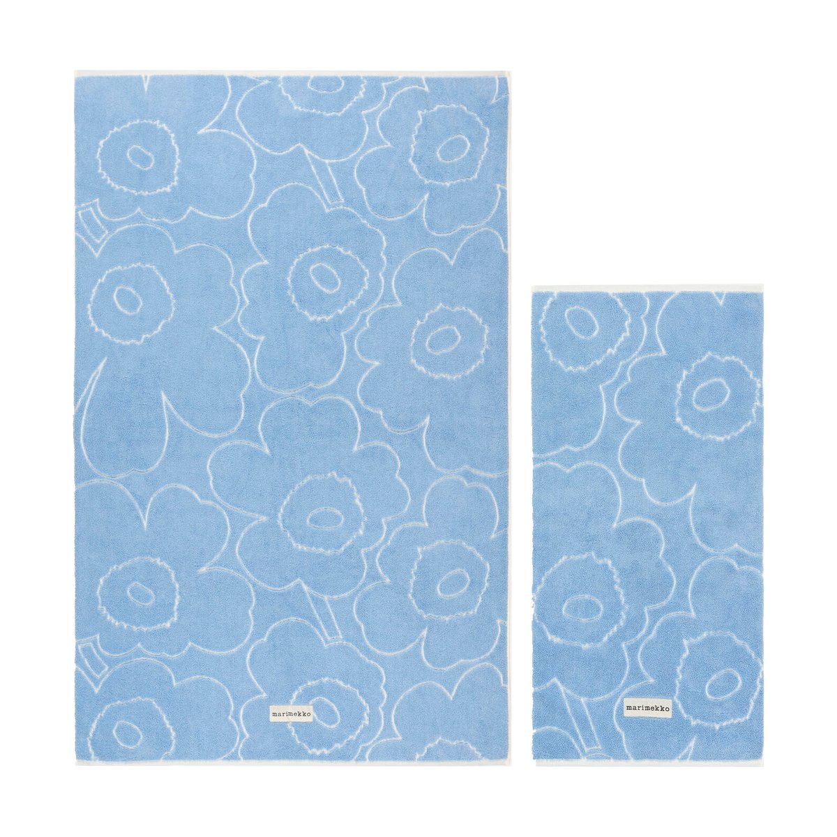 Marimekko Piirto Unikko towel set 2 pieces Blue | Scandinavian Design | Bath towels | Blue