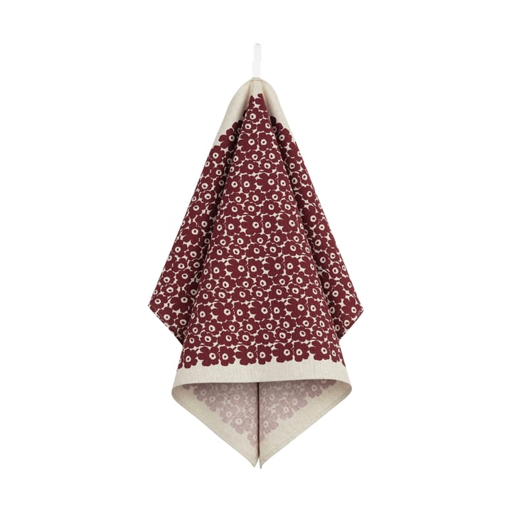 Pikkuinen Unikko kitchen towel 47x70 cm - Linen-burgundy - Marimekko