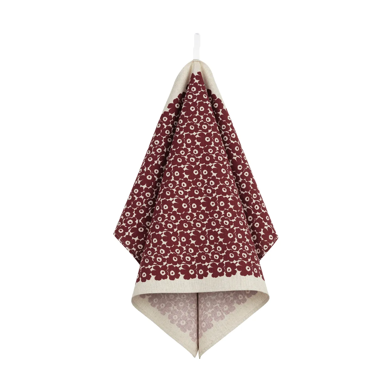 Marimekko Pikkuinen Unikko kitchen towel 47x70 cm Linen-burgundy