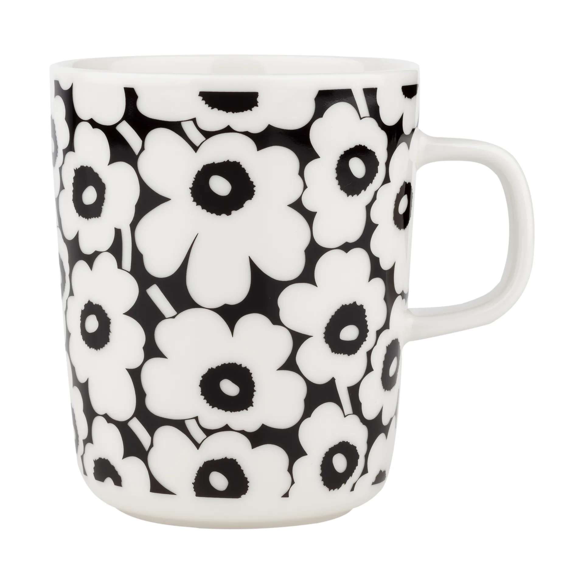 Pikkuinen Unikko mug 25 cl, Black-white Marimekko