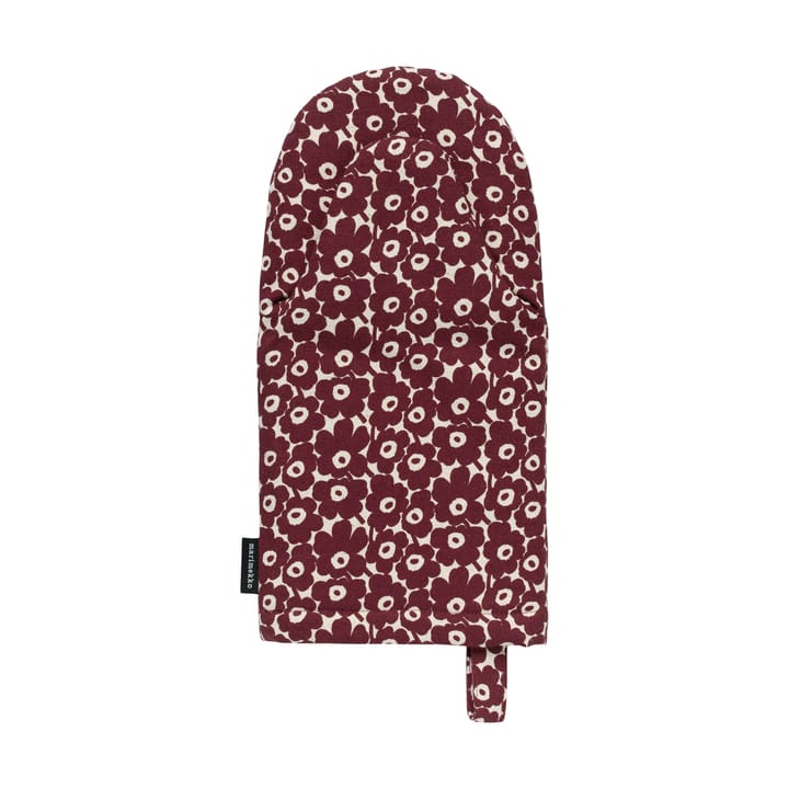 Pikkuinen Unikko oven mitt - Linen-burgundy - Marimekko