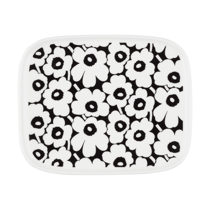 Pikkuinen Unikko plate 12x15 cm - Black-white - Marimekko