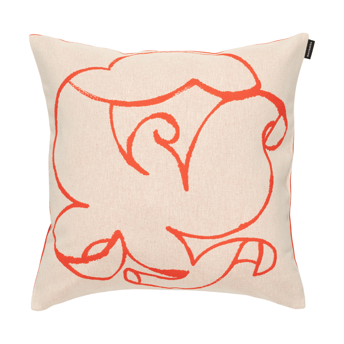 Marimekko Pistilla cushion cover 46x46 cm Off-white - tomato red