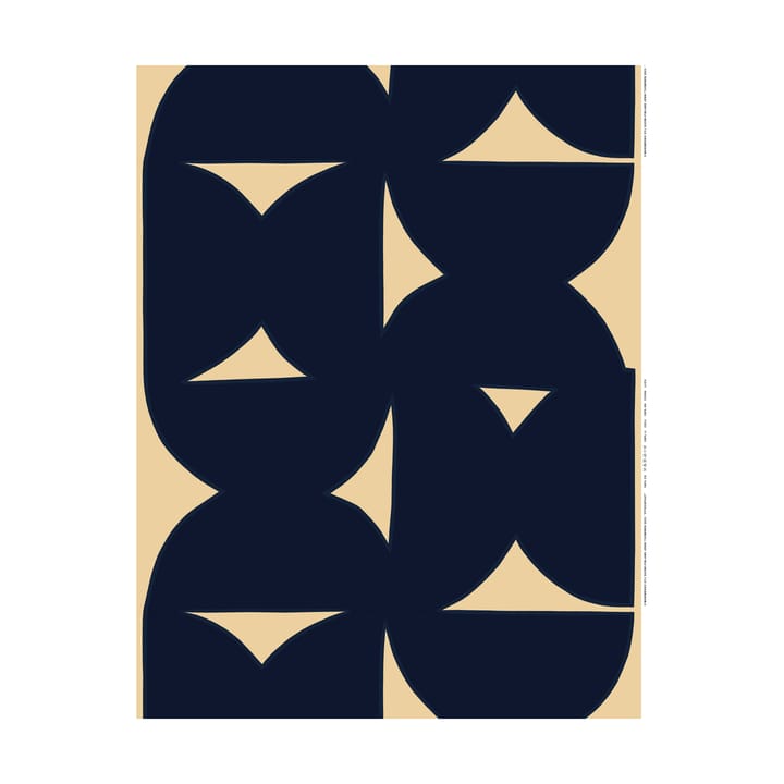 Pitkospuut cotton fabric, Sand-dark navy Marimekko