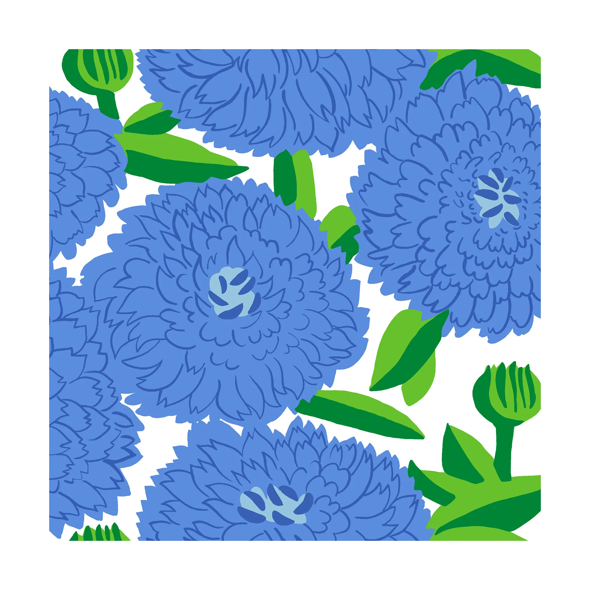 Primavera napkin 33x33 cm 20-pack, Blue Marimekko