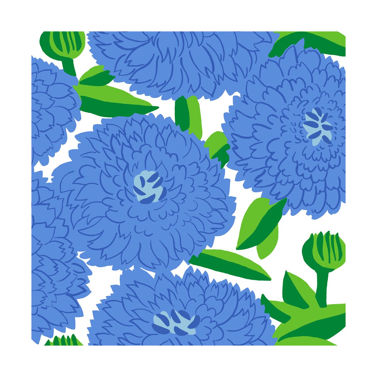 Marimekko Primavera napkin 33x33 cm 20-pack Blue | Scandinavian Design | Paper napkins | Blue