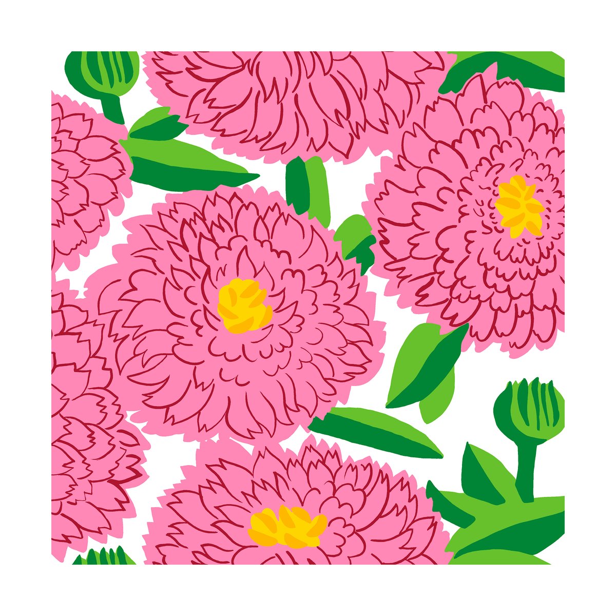 Marimekko Primavera napkin 33x33 cm 20-pack Pink | Scandinavian Design | Paper napkins | Pink