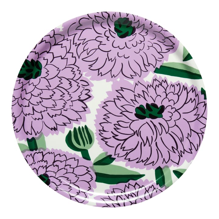 Primavera tray Ø31 cm - white-purple-green - Marimekko